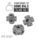 3/8 in. Black 6-Way Fitting