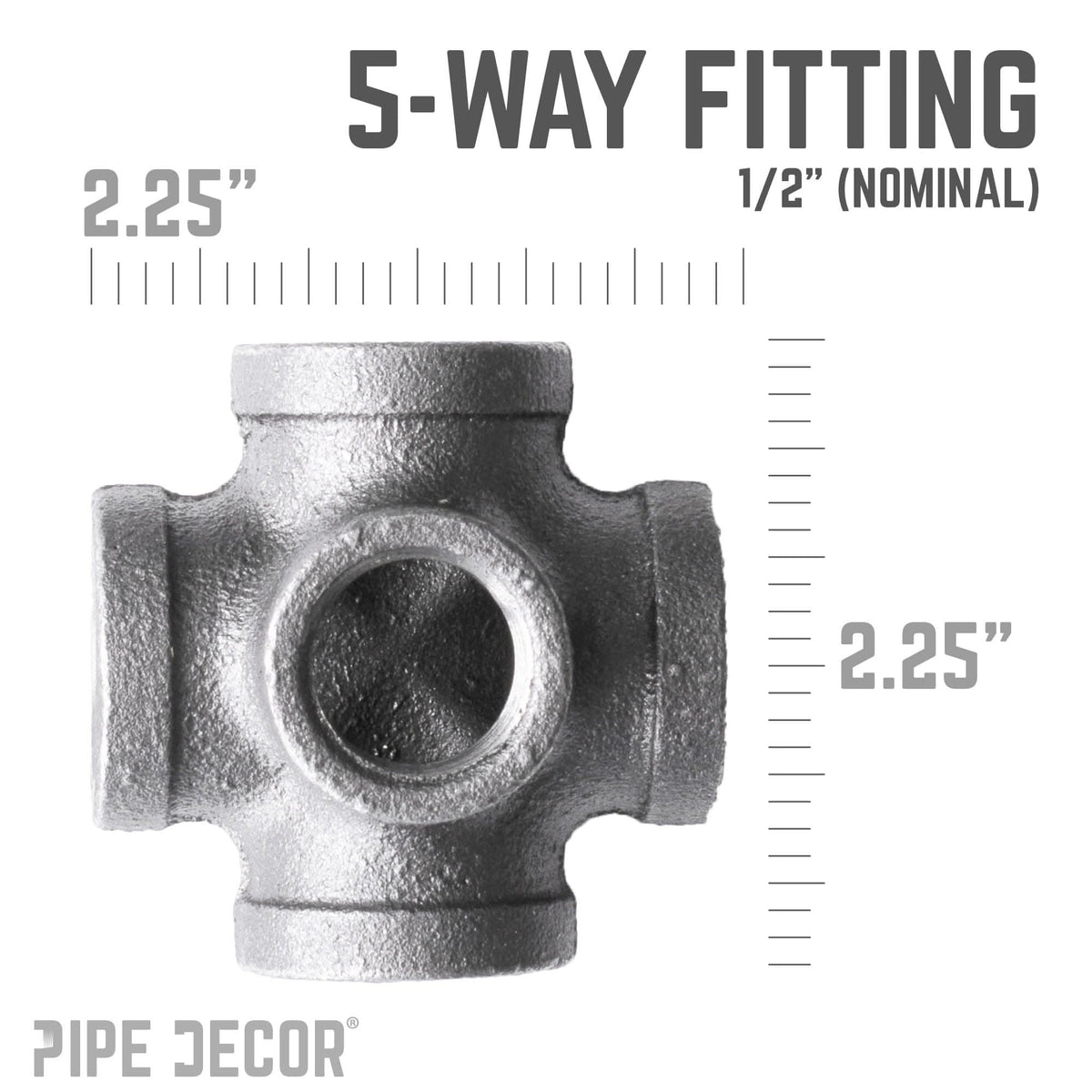 1/2 in. Black 5-Way Fitting, photo 2 of 9