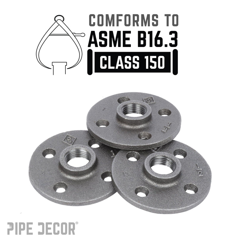 1/2 in. Black Floor Flange