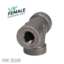 1/8 in. Black Tee by PIPE DECOR
