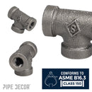 1/8 in. Black Tee by PIPE DECOR