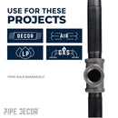 1/8 in. Black Tee by PIPE DECOR