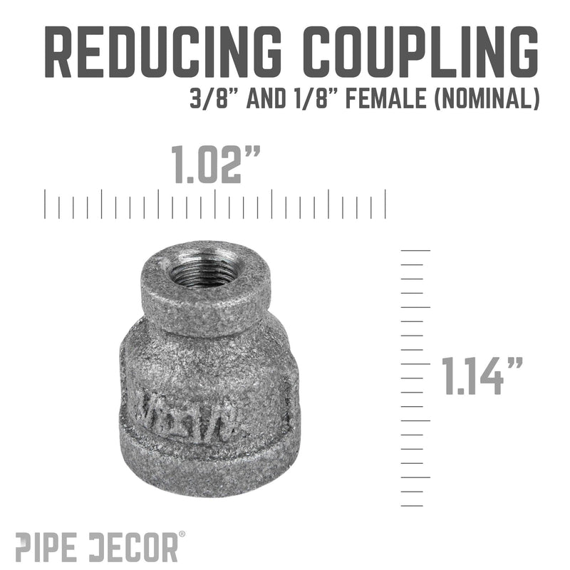 3/8 in. x 1/8 in. Black Reducing Coupling