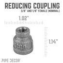 3/8 in. x 1/8 in. Black Reducing Coupling by PIPE DECOR