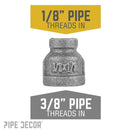 3/8 in. x 1/8 in. Black Reducing Coupling by PIPE DECOR