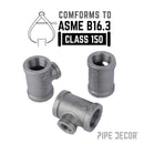 1 1/2 in. x 1 1/2 in. x 3/4 in. Black Reducing Tee