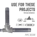 1 in. x 1/2 in. x 1 in. Black Reducing Tee by PIPE DECOR