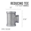 1 in. x 1 in. x 3/4 in. Black Reducing Tee