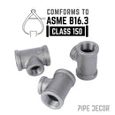 1 in. x 1 in. x 3/4 in. Black Reducing Tee