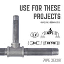 1 in. x 1 in. x 3/4 in. Black Reducing Tee by PIPE DECOR
