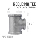 1 1/4 in. x 1 1/4 in. x 1 in. Black Reducing Tee
