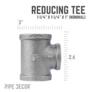 1 1/4 in. x 1 1/4 in. x 1 in. Black Reducing Tee