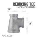 1 1/4 in. x 3/4 in. x 1 in. Black Reducing Tee