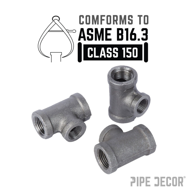 1/2 in. x 1/2 in. x 3/8 in. Black Reducing Tee