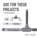 1/2 in. x 1/2 in. x 3/8 in. Black Reducing Tee by PIPE DECOR