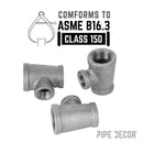 1 in. x 3/4 in. x 1/2 in. Black Reducing Tee