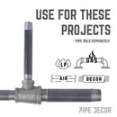 1 in. x 3/4 in. x 1/2 in. Black Reducing Tee