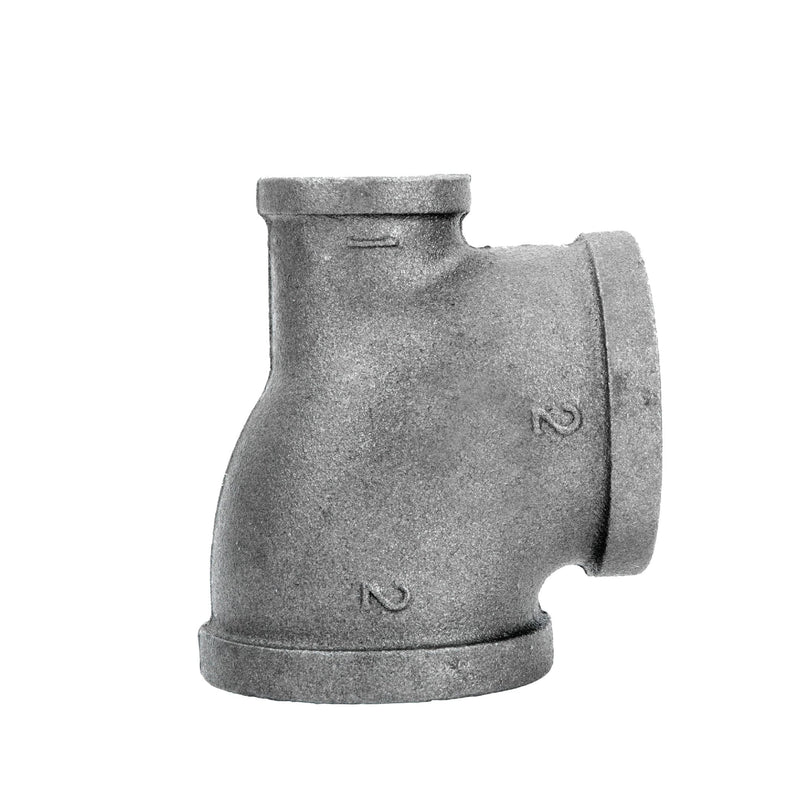 2 in. x 1 in. x 2 in. Black Reducing Tee