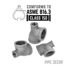 2 in. x 1 in. x 2 in. Black Reducing Tee