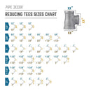 2 in. x 1 in. x 2 in. Black Reducing Tee by PIPE DECOR