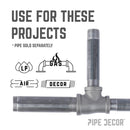 2 in. x 1 in. x 2 in. Black Reducing Tee by PIPE DECOR
