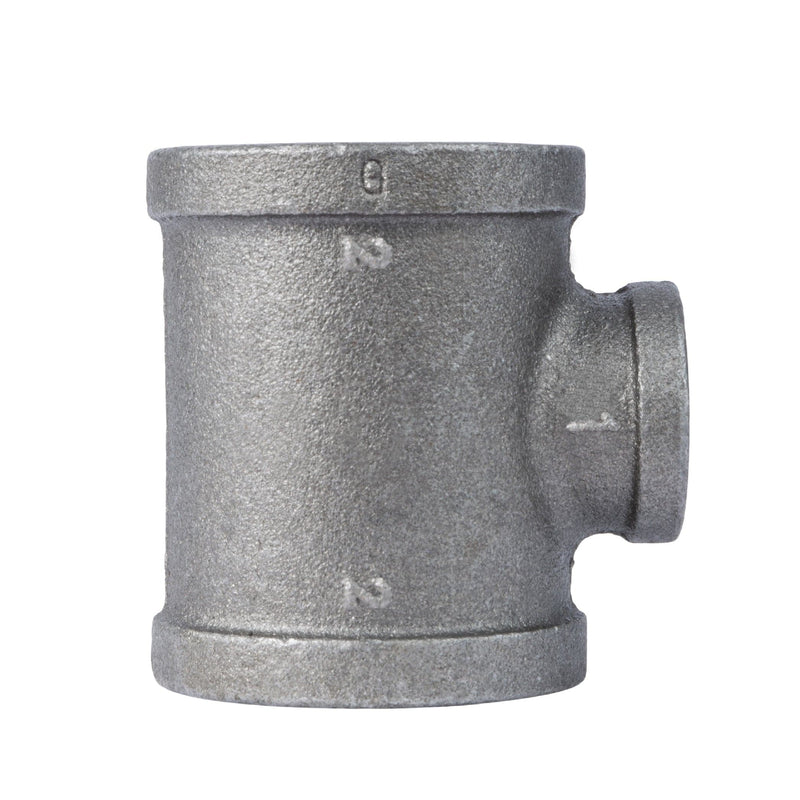 2 in. x 2 in. x 1 in. Black Reducing Tee