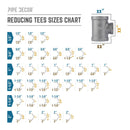 2 in. x 2 in. x 1 in. Black Reducing Tee