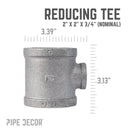 2 in. x 2 in. x 3/4 Black Reducing Tee