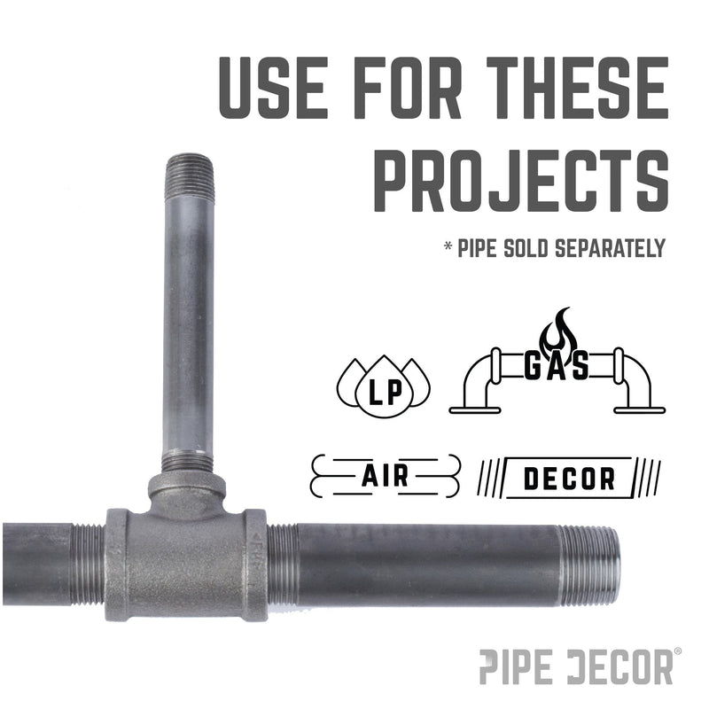 2 in. x 2 in. x 3/4 Black Reducing Tee