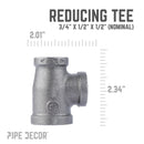 3/4 in. x 1/2 in. x 1/2 in. Black Reducing Tee