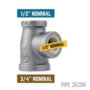 3/4 in. x 1/2 in. x 1/2 in. Black Reducing Tee