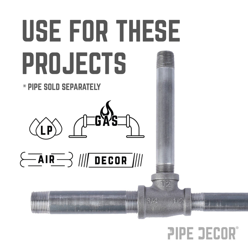 3/4 in. x 1/2 in. x 1/2 in. Black Reducing Tee