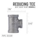 3/4 in. x 3/4 in. x 1/2 in. Black Reducing Tee