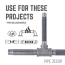 3/4 in. x 3/4 in. x 1/2 in. Black Reducing Tee by PIPE DECOR