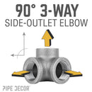 1 in. Black Side Outlet Elbow by PIPE DECOR