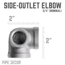 3/4 in. Black Side Outlet Elbow