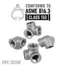 3/4 in. Black Side Outlet Elbow by PIPE DECOR