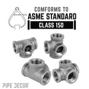 1 in. Black Side Outlet Tee by PIPE DECOR