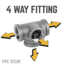 1 in. Black Side Outlet Tee by PIPE DECOR