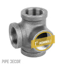1 in. Black Side Outlet Tee by PIPE DECOR