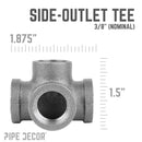 3/8 in. Black Side Outlet Tee