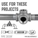 3/8 in. Black Side Outlet Tee by PIPE DECOR