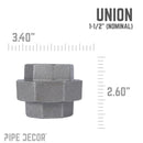 1 1/2 in. Black Union by PIPE DECOR