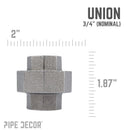 3/4 in. Black Union by PIPE DECOR