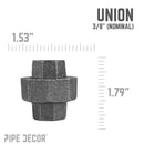 3/8 in. Black Union by PIPE DECOR