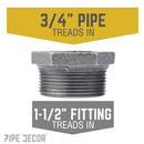 1 1/2 in. x 3/4 in. Black Bushing