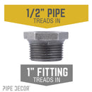 1 in. x 1/2 in. Black Bushing