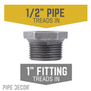 1 in. x 1/2 in. Black Bushing