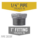 1 in. x 1/4 in. Black Bushing