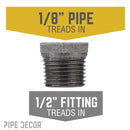 1/2 in. x 1/8 in. Black Bushing by PIPE DECOR